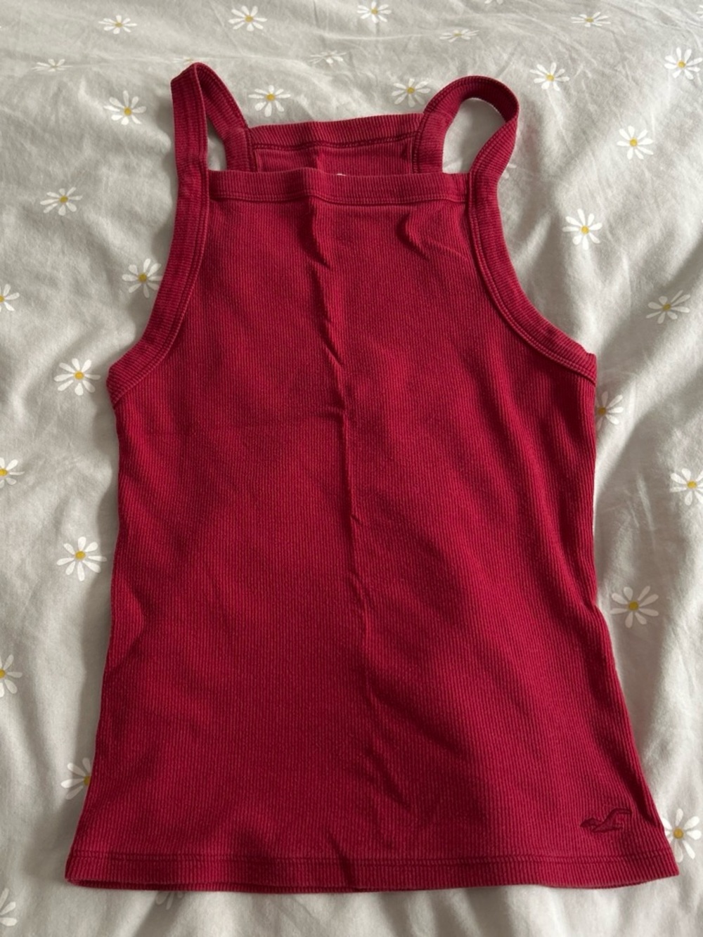 Hollister Cherry Red Ribbed Square Neck Tank
